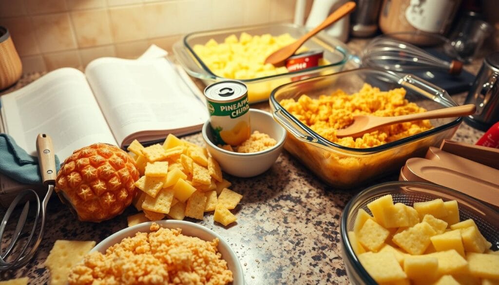 Pineapple casserole preparation methods