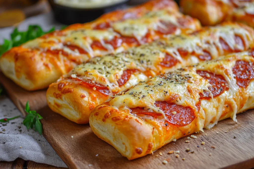 Beef Pepperoni & Cheese-Stuffed Breadsticks 