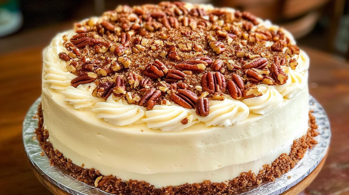 Southern butter pecan cake with cream cheese frosting